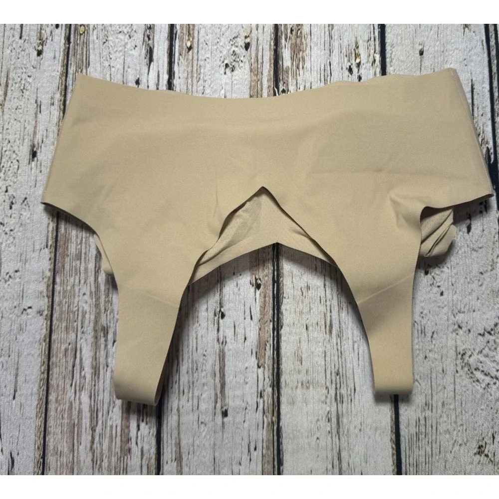 Honeylove V-Neck Bra 1X Nude Wireless‎ Sculpting Supportive Comfort